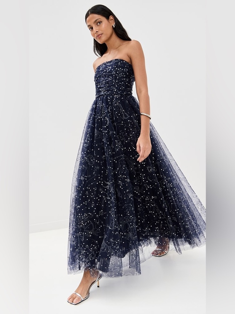 Staud NWT Small Bettina Gown Zodiac Constellation Tulle
